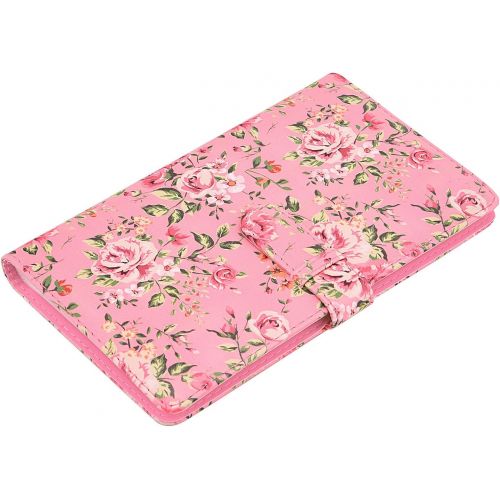  Sunmns Wallet PU Leather Photo Album Compatible with Fujifilm Instax Mini 11 9 8 90 8+ 26 7s Instant Camera Film, Polaroid Snap Zip Z2300 PIC-300 Film (Pink Floral)