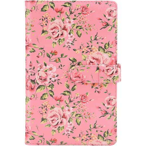  Sunmns Wallet PU Leather Photo Album Compatible with Fujifilm Instax Mini 11 9 8 90 8+ 26 7s Instant Camera Film, Polaroid Snap Zip Z2300 PIC-300 Film (Pink Floral)