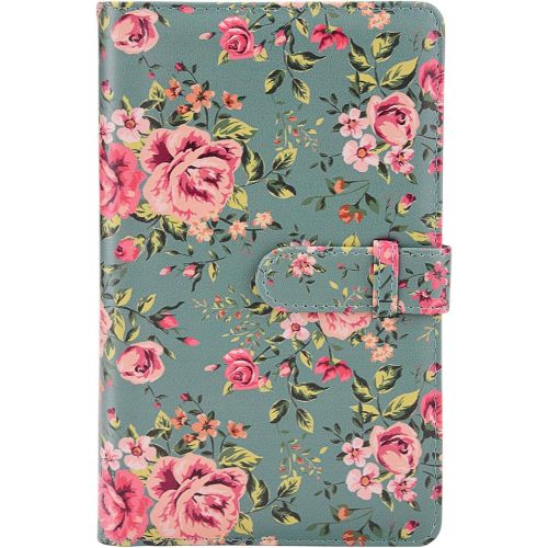  Sunmns Flower Wallet PU Leather Photo Album Compatible with Fujifilm Instax Mini 11 9 8 90 8+ 26 7s Instant Camera Film, Polaroid Snap Zip Z2300 PIC-300 Film (Retro Floral)