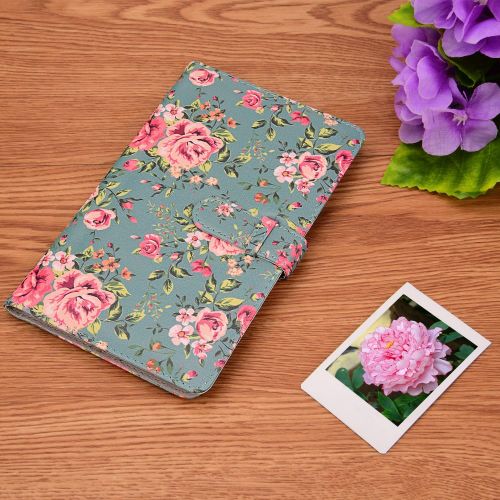  Sunmns Flower Wallet PU Leather Photo Album Compatible with Fujifilm Instax Mini 11 9 8 90 8+ 26 7s Instant Camera Film, Polaroid Snap Zip Z2300 PIC-300 Film (Retro Floral)