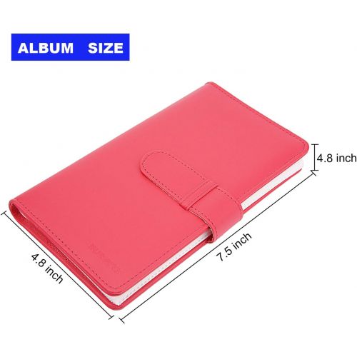  Sunmns Wallet PU Leather Photo Album Compatible with Fujifilm Instax Mini Instant Film (Pink)