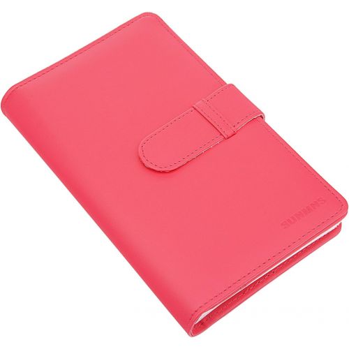  Sunmns Wallet PU Leather Photo Album Compatible with Fujifilm Instax Mini Instant Film (Pink)