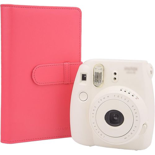  Sunmns Wallet PU Leather Photo Album Compatible with Fujifilm Instax Mini Instant Film (Pink)