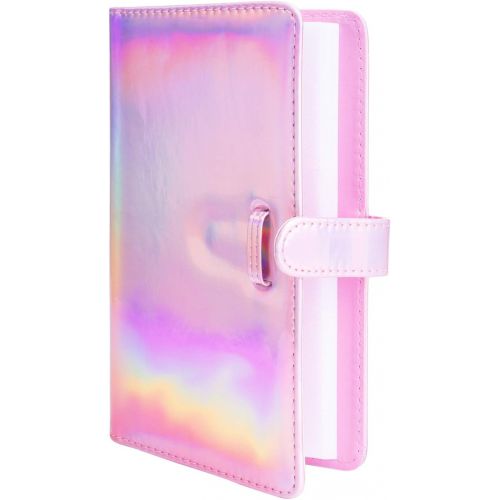  Sunmns Wallet PU Leather Photo Album Compatible with Fujifilm Instax Mini 11 9 8 90 8+ 26 7s Instant Camera Film, Polaroid Snap Zip Z2300 PIC-300 Film (Bright Pink)