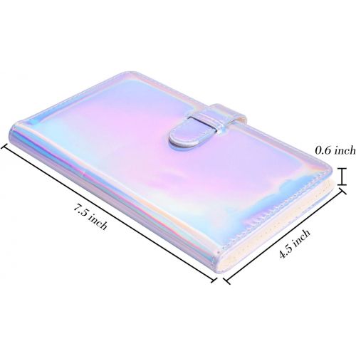  Sunmns Wallet PU Leather Photo Album Compatible with Fujifilm Instax Mini 11 9 8 90 8+ 26 7s Instant Camera Film, Polaroid Snap Zip Z2300 PIC-300 Film (Bright Silvery)