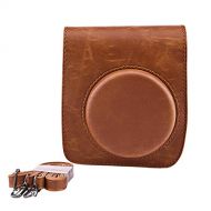 Sunmns Retro Vintage PU Leather Protective Case Bag Cover Compatible with Fujifilm Instax Mini 90 Instant Film Camera, Brown