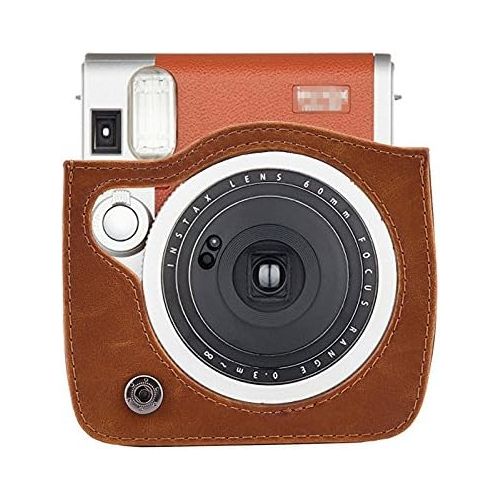  Sunmns Retro Vintage PU Leather Protective Case Bag Cover Compatible with Fujifilm Instax Mini 90 Instant Film Camera, Brown