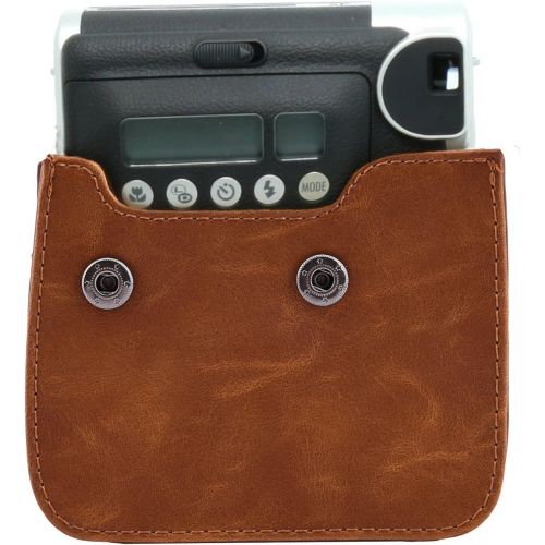  Sunmns Retro Vintage PU Leather Protective Case Bag Cover Compatible with Fujifilm Instax Mini 90 Instant Film Camera, Brown