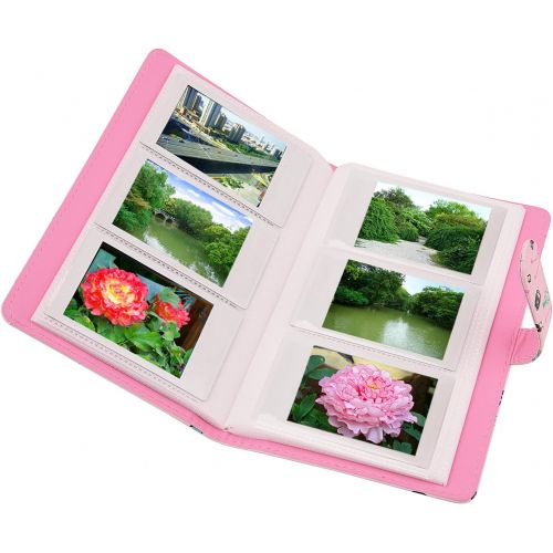  Sunmns Wallet PU Leather Photo Album Compatible with Fujifilm Instax Mini 11 9 8 90 26 7s Instant Camera Film, Polaroid Snap Zip Z2300 PIC-300 Film (Pink)