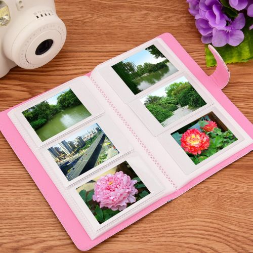  Sunmns Wallet PU Leather Photo Album Compatible with Fujifilm Instax Mini 11 9 8 90 26 7s Instant Camera Film, Polaroid Snap Zip Z2300 PIC-300 Film (Pink)