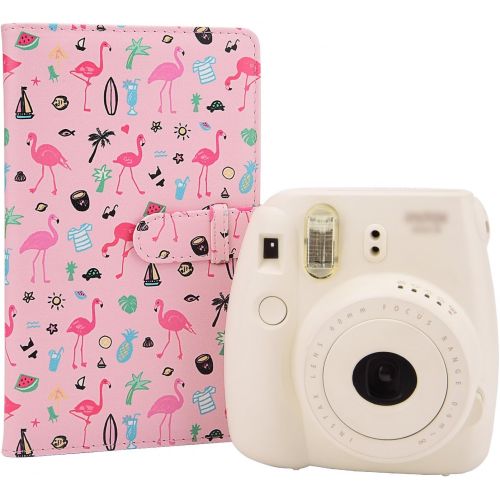  Sunmns Wallet PU Leather Photo Album Compatible with Fujifilm Instax Mini 11 9 8 90 26 7s Instant Camera Film, Polaroid Snap Zip Z2300 PIC-300 Film (Pink)