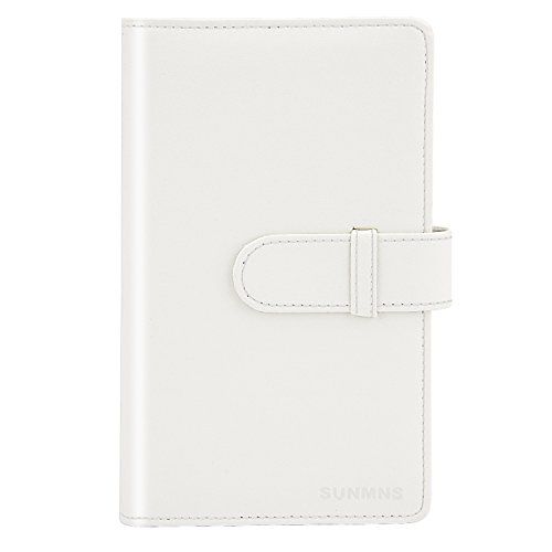  Sunmns Wallet PU Leather Photo Album Compatible with Fujifilm Instax Mini Instant Film (White)