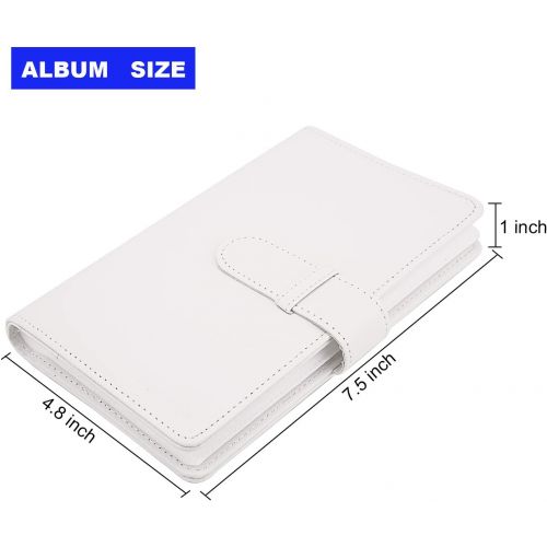  Sunmns Wallet PU Leather Photo Album Compatible with Fujifilm Instax Mini Instant Film (White)