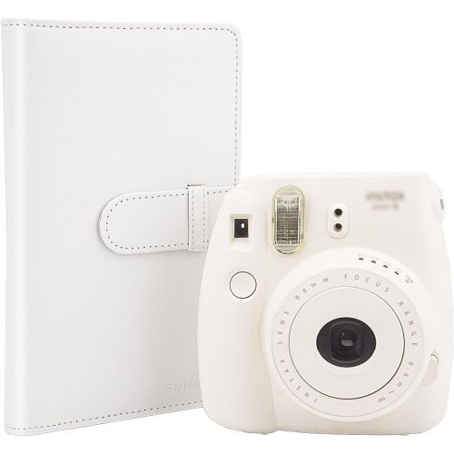 Sunmns Wallet PU Leather Photo Album Compatible with Fujifilm Instax Mini Instant Film (White)