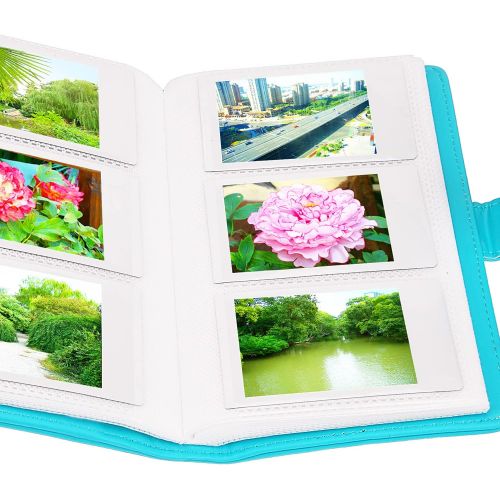  Sunmns Wallet PU Leather Photo Album Compatible with Fujifilm Instax Mini Instant Film (Azure Blue)