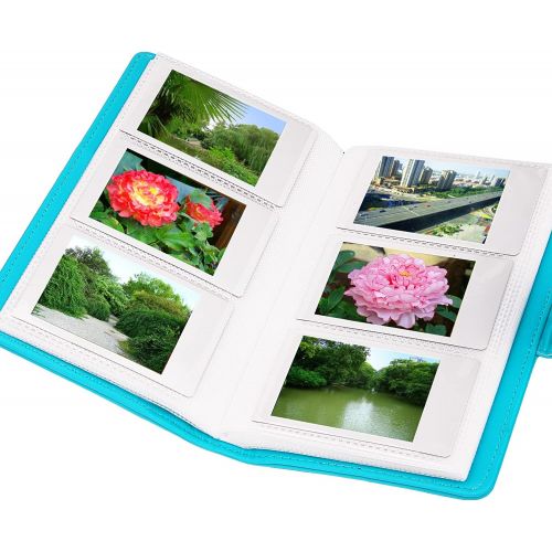  Sunmns Wallet PU Leather Photo Album Compatible with Fujifilm Instax Mini Instant Film (Azure Blue)