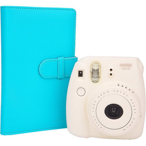  Sunmns Wallet PU Leather Photo Album Compatible with Fujifilm Instax Mini Instant Film (Azure Blue)