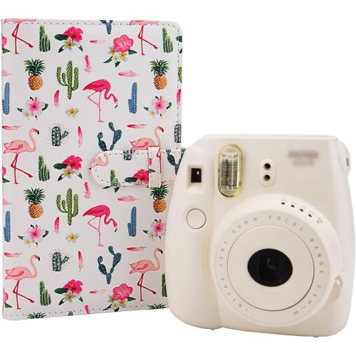  Sunmns Wallet PU Leather Photo Album Compatible with Fujifilm Instax Mini 11 9 8 90 8+ 26 7s Instant Camera Film, Polaroid Snap Zip Z2300 PIC-300 Film (White)