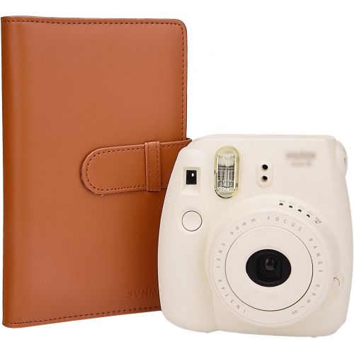  Sunmns Wallet PU Leather Photo Album Compatible with Fujifilm Instax Mini Instant Film (Brown)