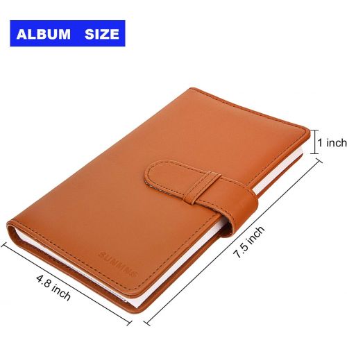  Sunmns Wallet PU Leather Photo Album Compatible with Fujifilm Instax Mini Instant Film (Brown)