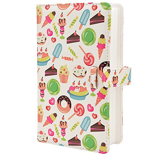  Sunmns Wallet PU Leather Photo Album Compatible with Fujifilm Instax Mini 11 9 8 90 8+ 26 7s Instant Camera Film, Polaroid Snap Zip Z2300 PIC-300 Film (Desserts)