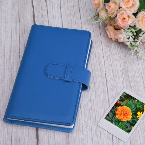  Sunmns Wallet PU Leather Photo Album Compatible with Fujifilm Instax Mini Instant Film (Dark Blue)