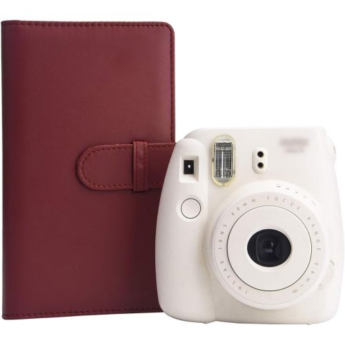  Sunmns Wallet PU Leather Photo Album Compatible with Fujifilm Instax Mini Instant Film (Retro Red)