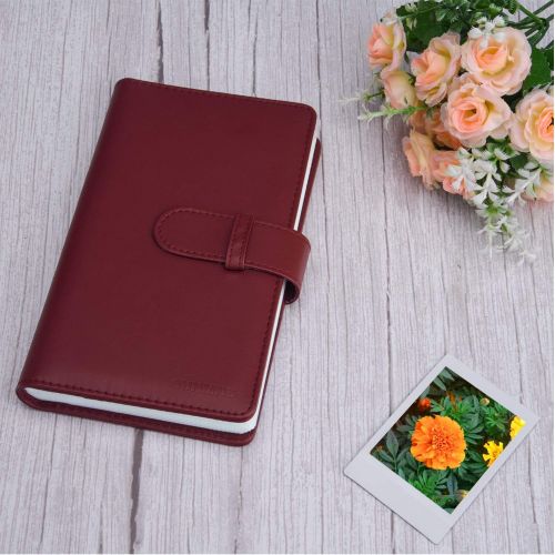  Sunmns Wallet PU Leather Photo Album Compatible with Fujifilm Instax Mini Instant Film (Retro Red)