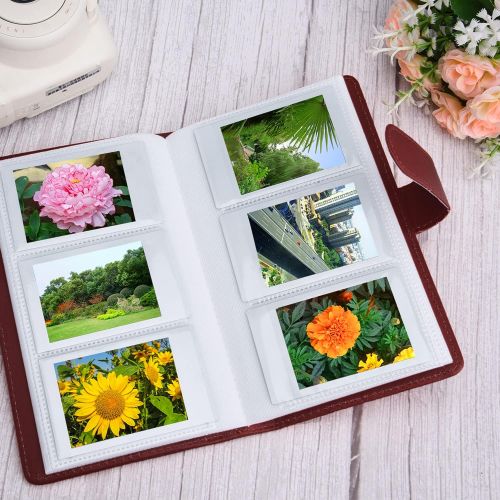  Sunmns Wallet PU Leather Photo Album Compatible with Fujifilm Instax Mini Instant Film (Retro Red)