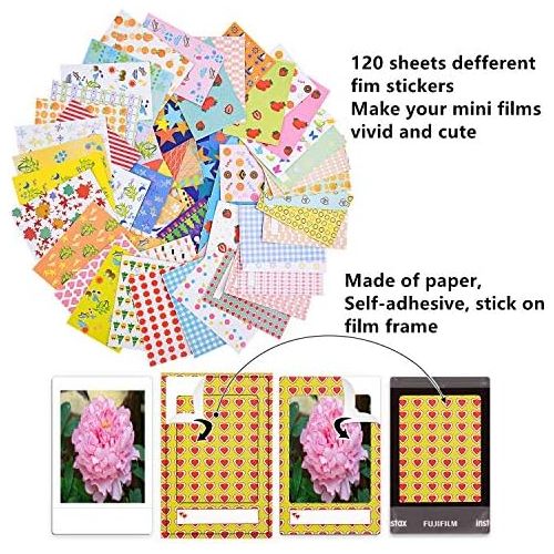  Sunmns Accessories Bundle Kit Set Compatible with Fujifilm Instax Mini 11 9 8 90 70 Films, Accessory Include Album, Film Stickers, Desk Frames, Hanging Frame, Strap (Rainbow)