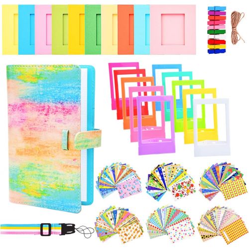  Sunmns Accessories Bundle Kit Set Compatible with Fujifilm Instax Mini 11 9 8 90 70 Films, Accessory Include Album, Film Stickers, Desk Frames, Hanging Frame, Strap (Rainbow)