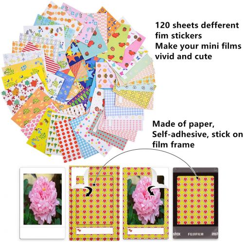  Sunmns Accessories Bundle Kit Set Compatible with Fujifilm Instax Mini 11 9 8 90 70 Films, Accessory Include Album, Film Stickers, Desk Frames, Hanging Frame, Strap (Rainbow)