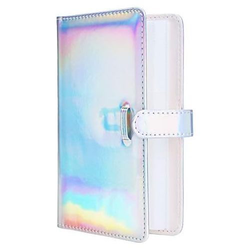  Sunmns Wallet PU Leather Photo Album Compatible with Fujifilm Instax Mini 11 9 8 90 8+ 26 7s Instant Camera Film, Polaroid Snap Zip Z2300 PIC-300 Film (Bright Silvery)