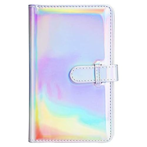  Sunmns Wallet PU Leather Photo Album Compatible with Fujifilm Instax Mini 11 9 8 90 8+ 26 7s Instant Camera Film, Polaroid Snap Zip Z2300 PIC-300 Film (Bright Silvery)