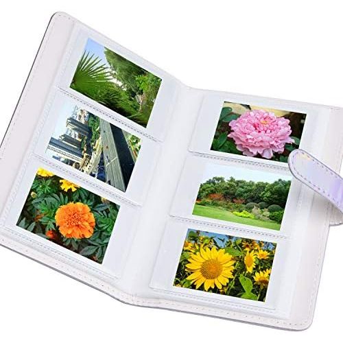  Sunmns Wallet PU Leather Photo Album Compatible with Fujifilm Instax Mini 11 9 8 90 8+ 26 7s Instant Camera Film, Polaroid Snap Zip Z2300 PIC-300 Film (Bright Silvery)