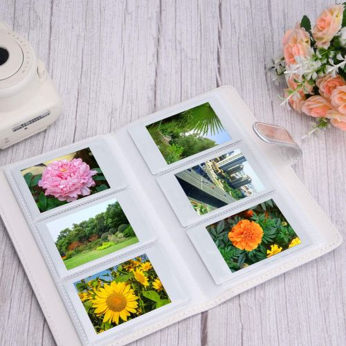  Sunmns Wallet PU Leather Photo Album Compatible with Fujifilm Instax Mini 11 9 8 90 8+ 26 7s Instant Camera Film, Polaroid Snap Zip Z2300 PIC-300 Film (Bright Silvery)