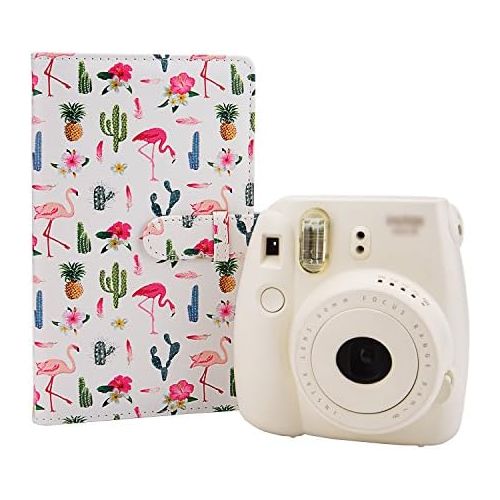  Sunmns Wallet PU Leather Photo Album Compatible with Fujifilm Instax Mini 11 9 8 90 8+ 26 7s Instant Camera Film, Polaroid Snap Zip Z2300 PIC-300 Film (White)