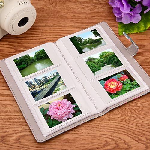  Sunmns Flower Wallet PU Leather Photo Album Compatible with Fujifilm Instax Mini 11 9 8 90 8+ 26 7s Instant Camera Film, Polaroid Snap Zip Z2300 PIC-300 Film (Retro Floral)