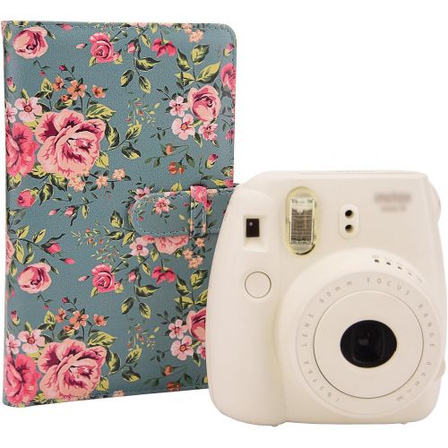  Sunmns Flower Wallet PU Leather Photo Album Compatible with Fujifilm Instax Mini 11 9 8 90 8+ 26 7s Instant Camera Film, Polaroid Snap Zip Z2300 PIC-300 Film (Retro Floral)