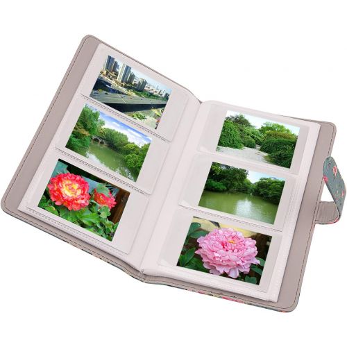  Sunmns Flower Wallet PU Leather Photo Album Compatible with Fujifilm Instax Mini 11 9 8 90 8+ 26 7s Instant Camera Film, Polaroid Snap Zip Z2300 PIC-300 Film (Retro Floral)