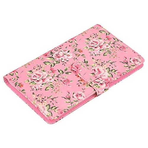  Sunmns Wallet PU Leather Photo Album Compatible with Fujifilm Instax Mini 11 9 8 90 8+ 26 7s Instant Camera Film, Polaroid Snap Zip Z2300 PIC-300 Film (Pink Floral)