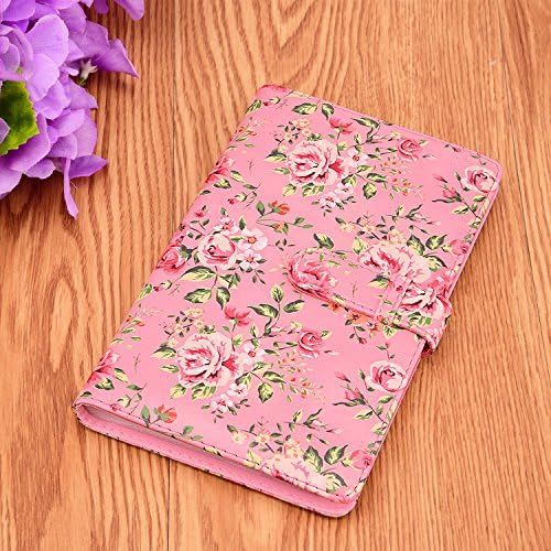  Sunmns Wallet PU Leather Photo Album Compatible with Fujifilm Instax Mini 11 9 8 90 8+ 26 7s Instant Camera Film, Polaroid Snap Zip Z2300 PIC-300 Film (Pink Floral)