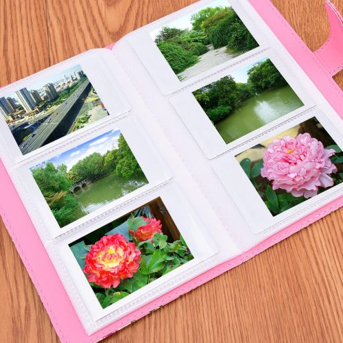  Sunmns Wallet PU Leather Photo Album Compatible with Fujifilm Instax Mini 11 9 8 90 8+ 26 7s Instant Camera Film, Polaroid Snap Zip Z2300 PIC-300 Film (Pink Floral)