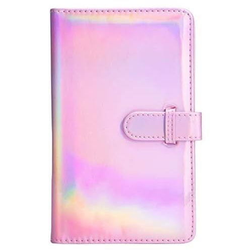  Sunmns Wallet PU Leather Photo Album Compatible with Fujifilm Instax Mini 11 9 8 90 8+ 26 7s Instant Camera Film, Polaroid Snap Zip Z2300 PIC-300 Film (Bright Pink)