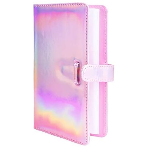  Sunmns Wallet PU Leather Photo Album Compatible with Fujifilm Instax Mini 11 9 8 90 8+ 26 7s Instant Camera Film, Polaroid Snap Zip Z2300 PIC-300 Film (Bright Pink)