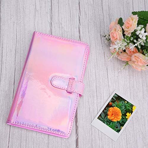  Sunmns Wallet PU Leather Photo Album Compatible with Fujifilm Instax Mini 11 9 8 90 8+ 26 7s Instant Camera Film, Polaroid Snap Zip Z2300 PIC-300 Film (Bright Pink)