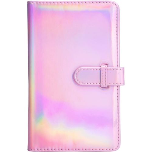  Sunmns Wallet PU Leather Photo Album Compatible with Fujifilm Instax Mini 11 9 8 90 8+ 26 7s Instant Camera Film, Polaroid Snap Zip Z2300 PIC-300 Film (Bright Pink)