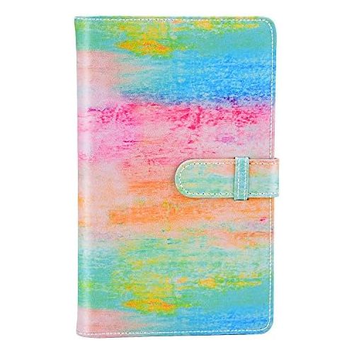  Sunmns Colorful Wallet PU Leather Photo Album Compatible with Fujifilm Instax Mini 11 9 8 90 8+ 26 7s Instant Camera Film, Polaroid Snap Zip Z2300 PIC-300 Film (Rainbow)