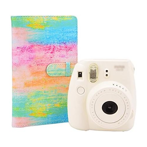  Sunmns Colorful Wallet PU Leather Photo Album Compatible with Fujifilm Instax Mini 11 9 8 90 8+ 26 7s Instant Camera Film, Polaroid Snap Zip Z2300 PIC-300 Film (Rainbow)
