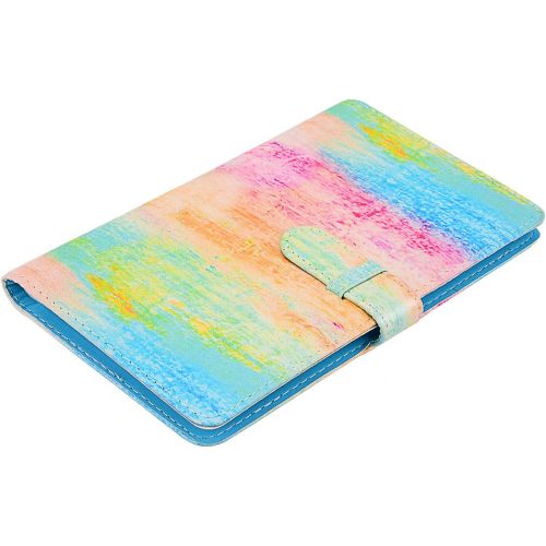  Sunmns Colorful Wallet PU Leather Photo Album Compatible with Fujifilm Instax Mini 11 9 8 90 8+ 26 7s Instant Camera Film, Polaroid Snap Zip Z2300 PIC-300 Film (Rainbow)